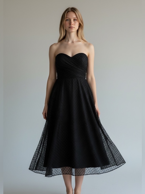 Vintage Scott Mcclintock Black Midi Prom Dress Goth Petticoat 10
